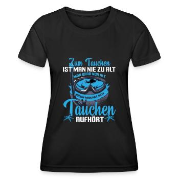 Taucher Taucherbrille Zum Tauchen - Frauen Funktions-T-Shirt - Schwarz - Vorne - AI Model Female 172 light (172cm)