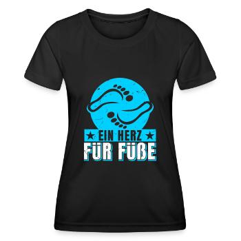 Fußpflegerin ein Herz für Füße Pediküre - Frauen Funktions-T-Shirt - Schwarz - Vorne - AI Model Female 172 light (172cm)
