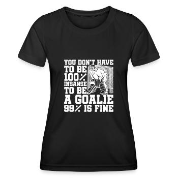 Eishockey Ice Hockey Torwart Torhüter Tormann - Frauen Funktions-T-Shirt - Schwarz - Vorne - AI Model Female 172 light (172cm)