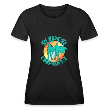 Super Pate - Frauen Funktions-T-Shirt - Schwarz - Vorne - AI Model Female 172 light (172cm)