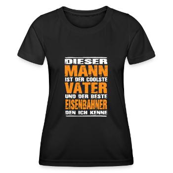 Eisenbahner - Frauen Funktions-T-Shirt - Schwarz - Vorne - AI Model Female 172 light (172cm)