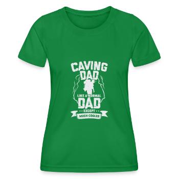 Spéléologie Papa Caver Père Cadeau - T-shirt sport Femme - vert - Devant - AI Model Female 172 dark (172cm)