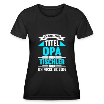 Opa Tischler - Frauen Funktions-T-Shirt - Schwarz - Vorne - AI Model Female 172 light (172cm)