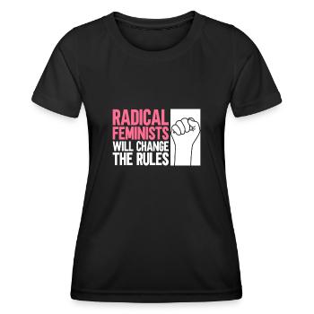 Radikaler Feminismus Feminist Frauenrechte - Frauen Funktions-T-Shirt - Schwarz - Vorne - AI Model Female 172 light (172cm)