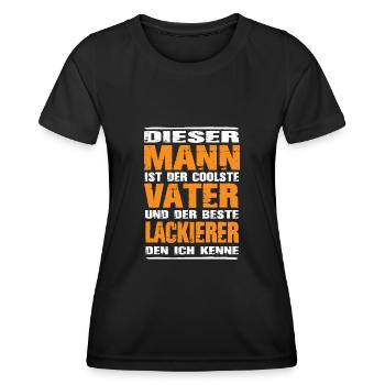Lackierer - Frauen Funktions-T-Shirt - Schwarz - Vorne - AI Model Female 172 light (172cm)