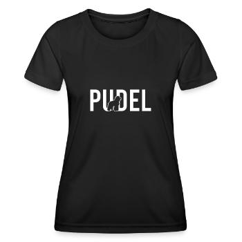 Pudel - Frauen Funktions-T-Shirt - Schwarz - Vorne - AI Model Female 172 light (172cm)