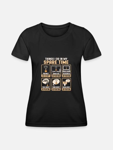 3D-Druck-Design für einen 3D-Drucker-Lüfter - Frauen Funktions-T-Shirt - Schwarz