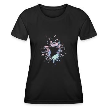 Belle éclaboussure de couleur du Groenland - T-shirt sport Femme - noir - Devant - AI Model Female 172 light (172cm)