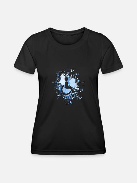 Icône handicap Color Splash - T-shirt sport Femme - noir