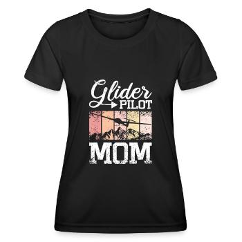 Pilote de planeur Maman - T-shirt sport Femme - noir - Devant - AI Model Female 172 light (172cm)