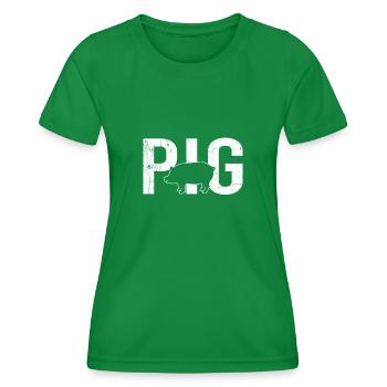 Schwein pig - Frauen Funktions-T-Shirt - Kelly Green - Vorne - AI Model Female 172 dark (172cm)