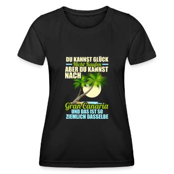 Gran Canaria Sehnsucht Kanaren Spanien - Frauen Funktions-T-Shirt - Schwarz - Vorne - AI Model Female 172 light (172cm)