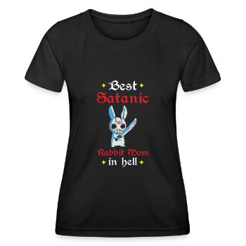 Hasen Mama in Hell Gothic Böser Hase - Frauen Funktions-T-Shirt - Schwarz - Vorne - AI Model Female 172 light (172cm)