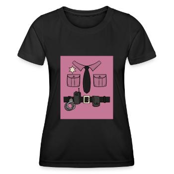 Officier de police Commissaire de police - T-shirt sport Femme - noir - Devant - AI Model Female 172 light (172cm)