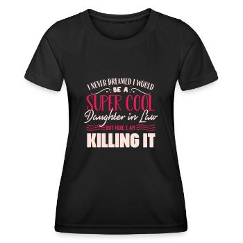 Super Coole Schwiegertochter - Frauen Funktions-T-Shirt - Schwarz - Vorne - AI Model Female 172 light (172cm)