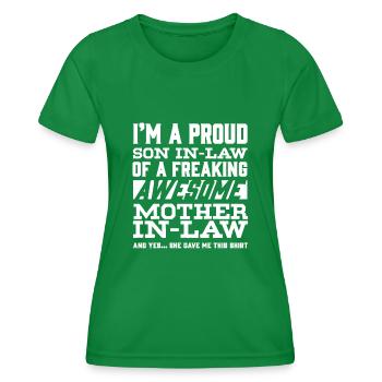 Mother-in-law's son-in-law - Women's Functional T-Shirt - kelly green - Front - AI Model Female 172 dark (172cm)