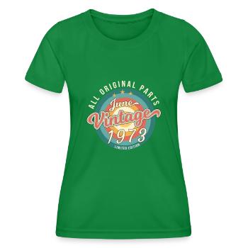 Juni 1973 Limitiert - Frauen Funktions-T-Shirt - Kelly Green - Vorne - AI Model Female 172 dark (172cm)