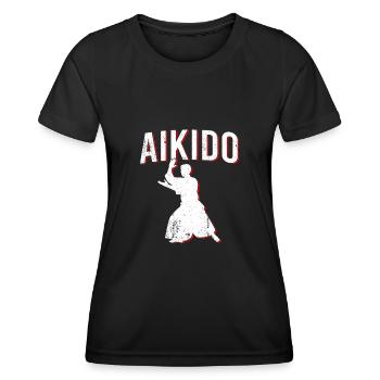 Aikido - Frauen Funktions-T-Shirt - Schwarz - Vorne - AI Model Female 172 light (172cm)
