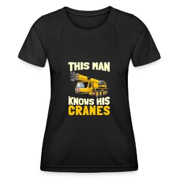 Construction de grue Grue Grutier Grutier Grutier Opérateur - T-shirt sport Femme - noir - Devant - AI Model Female 172 light (172cm)