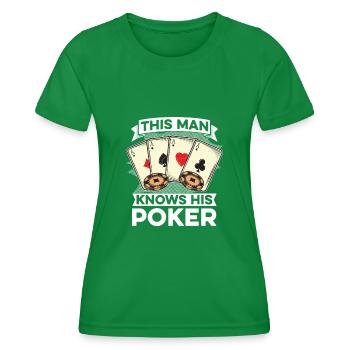 Poker Pokerspieler Texas Holdem - Frauen Funktions-T-Shirt - Kelly Green - Vorne - AI Model Female 172 dark (172cm)