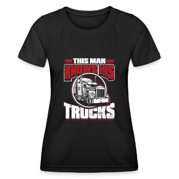 Truck Driver Truck Driver Truck Driver Trucker - Women's Functional T-Shirt - black - Front - AI Model Female 172 light (172cm)