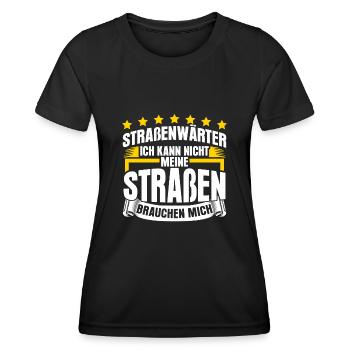 Straßenwärter Straße Bauhof Straßenbau - Frauen Funktions-T-Shirt - Schwarz - Vorne - AI Model Female 172 light (172cm)