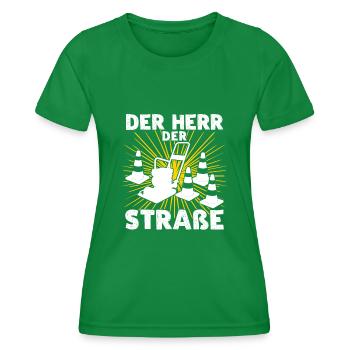 Straßenwärter Straßenbauer Straßenbau - Frauen Funktions-T-Shirt - Kelly Green - Vorne - AI Model Female 172 dark (172cm)