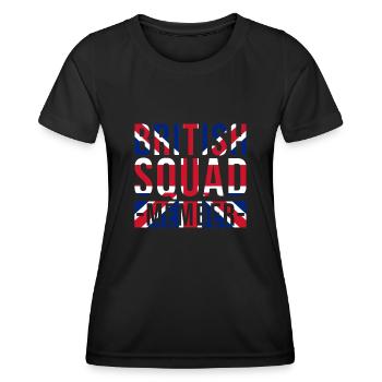 Membres de l’escouade britannique - T-shirt sport Femme - noir - Devant - AI Model Female 172 light (172cm)