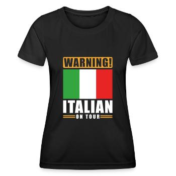 Avertissement Italien en tournée - T-shirt sport Femme - noir - Devant - AI Model Female 172 light (172cm)