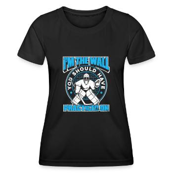 Eishockey Ice Hockey Torwart Torhüter Tormann - Frauen Funktions-T-Shirt - Schwarz - Vorne - AI Model Female 172 light (172cm)