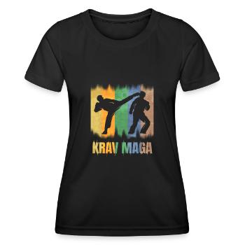 Krav Maga Israel Military Combat Gift - Women's Functional T-Shirt - black - Front - AI Model Female 172 light (172cm)