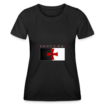 Templiers Chevaliers Templiers Croix Bannière - T-shirt sport Femme - noir - Devant - AI Model Female 172 light (172cm)