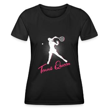 Tennis Königin Tennisspielerin Tennis Damen - Frauen Funktions-T-Shirt - Schwarz - Vorne - AI Model Female 172 light (172cm)