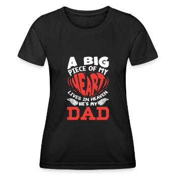Peace of My Heart Is In Heaven, Papa Mourning - Women's Functional T-Shirt - black - Front - AI Model Female 172 light (172cm)