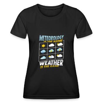 Meteorologe Wettervorhersage - Frauen Funktions-T-Shirt - Schwarz - Vorne - AI Model Female 172 light (172cm)