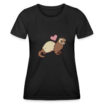 Frettchen - Frauen Funktions-T-Shirt - Schwarz - Vorne - AI Model Female 172 light (172cm)