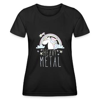 Heavy Metal Einhorn - Frauen Funktions-T-Shirt - Schwarz - Vorne - AI Model Female 172 light (172cm)