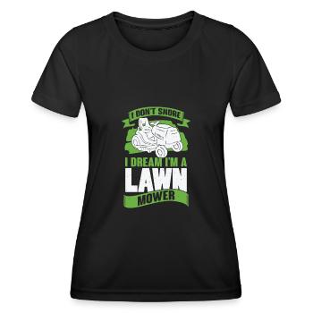 Rasenmäher Rasen Mähen Schnarchen Gärtner Geschenk - Frauen Funktions-T-Shirt - Schwarz - Vorne - AI Model Female 172 light (172cm)