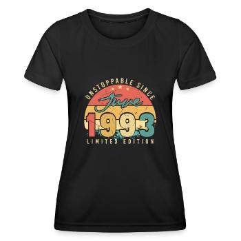 Juni 1993 Geschenkidee - Frauen Funktions-T-Shirt - Schwarz - Vorne - AI Model Female 172 light (172cm)