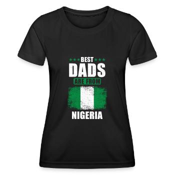 Beste Väter sind aus Nigeria - Frauen Funktions-T-Shirt - Schwarz - Vorne - AI Model Female 172 light (172cm)