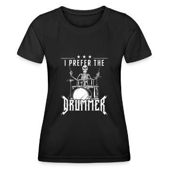 Drummer Drum Set Girl Girlfriend - Frauen Funktions-T-Shirt - Schwarz - Vorne - AI Model Female 172 light (172cm)