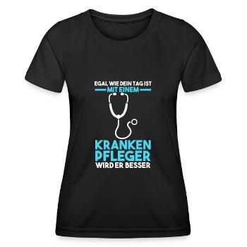 Krankenpflege Pflegekraft Krankenpfleger - Frauen Funktions-T-Shirt - Schwarz - Vorne - AI Model Female 172 light (172cm)