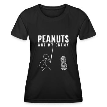 Allergie aux arachides - T-shirt sport Femme - noir - Devant - AI Model Female 172 light (172cm)