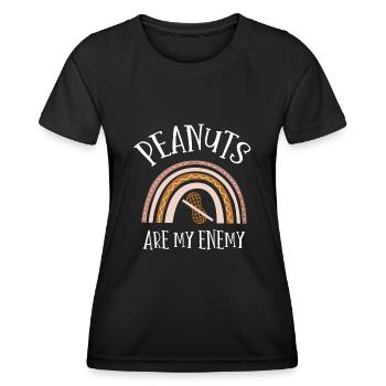 Allergie aux arachides - T-shirt sport Femme - noir - Devant - AI Model Female 172 light (172cm)