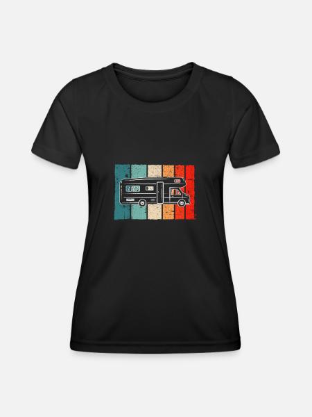 Motorhome Retro - Women's Functional T-Shirt - black