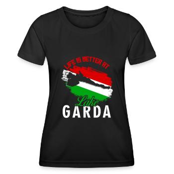Lake Garda Lago di Garda - Women's Functional T-Shirt - black - Front - AI Model Female 172 light (172cm)