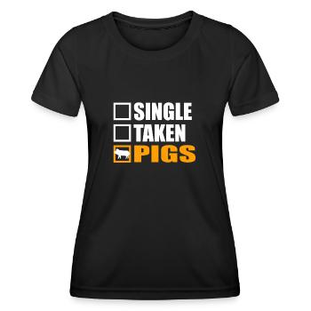 pig, porc, svinja - Women's Functional T-Shirt - black - Front - AI Model Female 172 light (172cm)