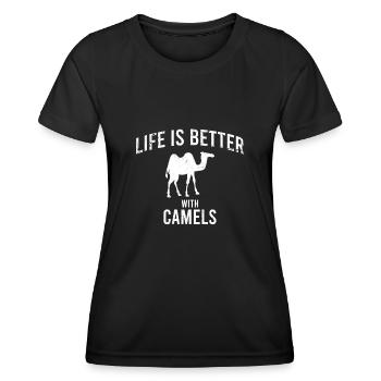 Camel Camel Saying - Women's Functional T-Shirt - black - Front - AI Model Female 172 light (172cm)