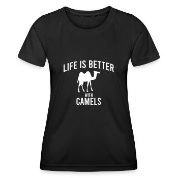 Camel Camel Saying - Women's Functional T-Shirt - black - Front - AI Model Female 172 light (172cm)