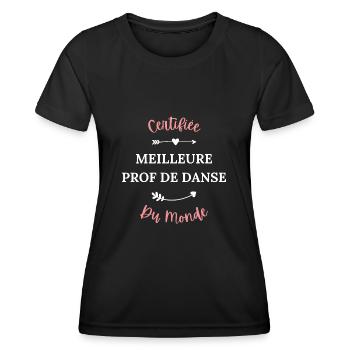 Certifiée meilleure prof de danse du monde - T-shirt sport Femme - noir - Devant - AI Model Female 172 light (172cm)
